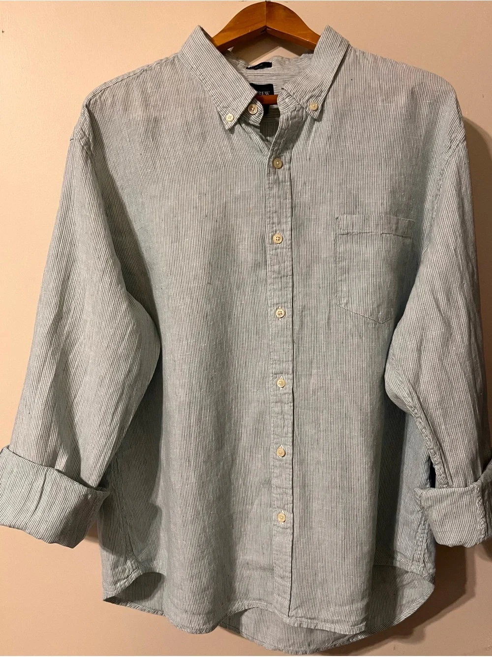 J. Crew Pale Blue Thin-Striped Button-Down Men’s Shirt XXL